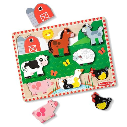 Melissa & Doug Rompecabezas Grande De Madera - Animales De Granja - Certificados FSC