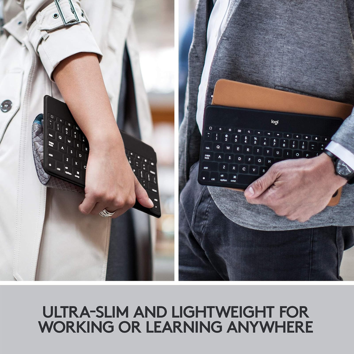 Logitech Teclado Keys-To-Go Fino y Delgado con Bluetooth para iPhone, iPad; Apple TV y Todos los Dispositivos iOS - Negro