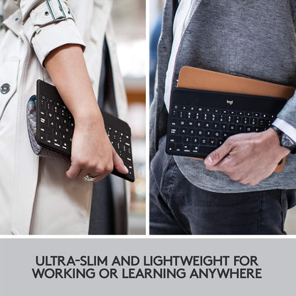 Logitech Teclado Keys-To-Go Fino y Delgado con Bluetooth para iPhone, iPad; Apple TV y Todos los Dispositivos iOS - Negro