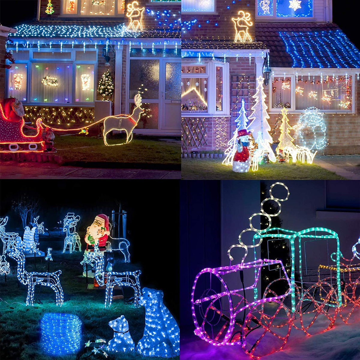 DOSYU Luces de Navidad, 400 LED 8 Modos 20M, Luces de Cadena,110 V-130V, Luz de Cuerda Tubo de PVC IP67 Impermeable para Decoracion de Cubiertas, Patios, Arbusto, Piscinas (20M, Multicolor)
