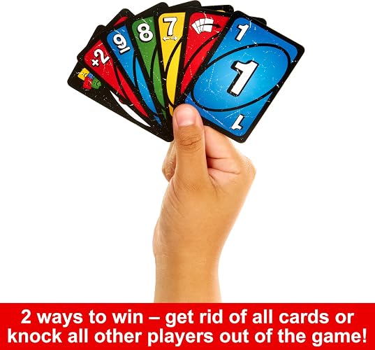 UNO Juego de Cartas No Mercy Empaque Metálico con Nuevas Reglas de Desafío y Cartas Extremas Mattel Games para niños de 7 años en adelante