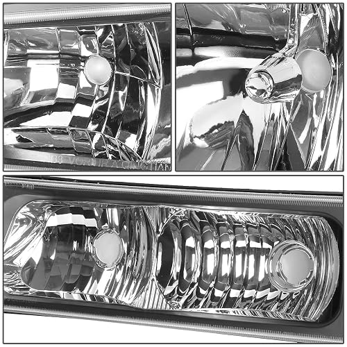 DNA Motoring HL-OH-CS03-4P-BK-AM Faros Delanteros Negros Ámbar para Chevy Silverado 2003-2006