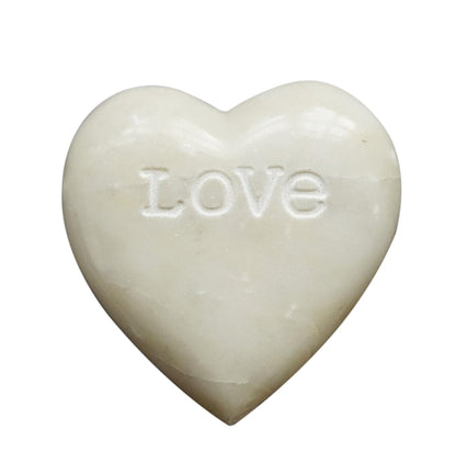 Creative Co-Op - Esteatita de corazón con Grabado de Amor, Blanco