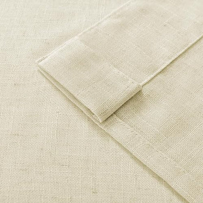 Joydeco - Cortinas de Lino para Sala de Estar, Cortinas filtrantes de luz de 84 Pulgadas de Largo, Juegos de 2 Paneles, Cortinas Blancas de Lino con Bolsillos para Barra Trasera (52 x 84 Pulgadas