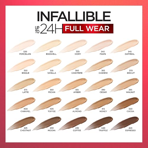 L'Oreal Paris - Corrector Cosmetics Infallible Full Wear, Tipo Bizcocho, 0.33 Onzas Líquidas
