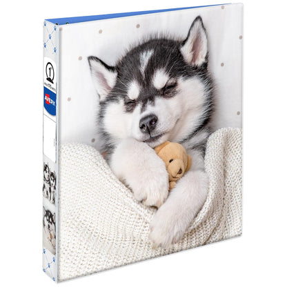 Avery Friends - Carpeta de 3 anillos, anillos redondos de 1 pulgada, cachorro husky (26841)