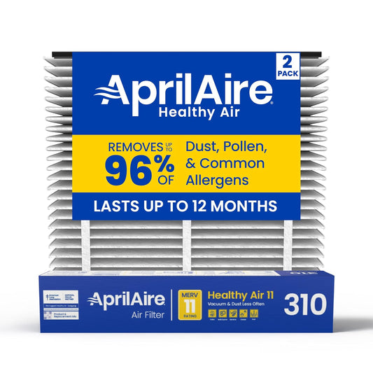 AprilAire 310 - Filtro de repuesto para purificadores de aire AprilAire para toda la casa, MERV 11, filtro de aire limpio y polvo, 20 x 20 x 4 (paquete de 2)