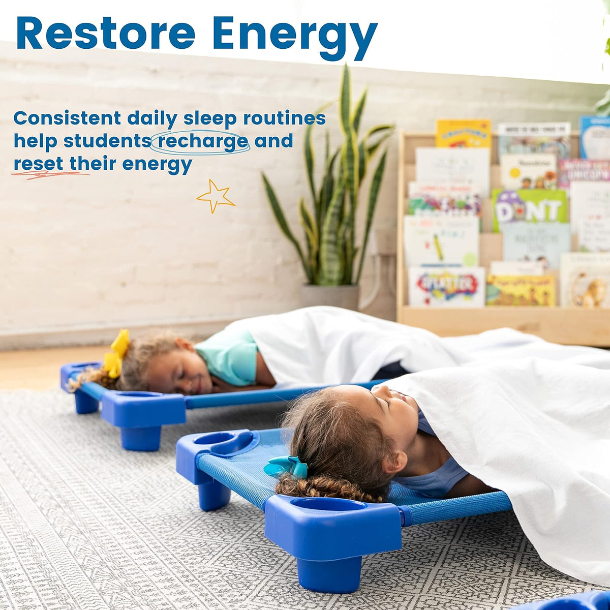 ECR4Kids ELR-026 - Manta de descanso para cuna de guardería para niños, color blanco (paquete de 12)
