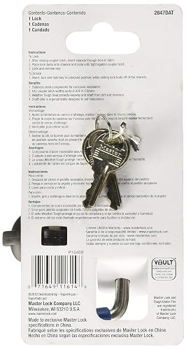 Master Lock 2847dat Acero Inoxidable Ajustable Coupler Lock