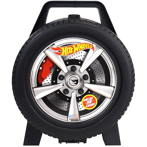 Hot Wheels - Estuche de almacenamiento para 30 automóviles con asa de fácil agarre