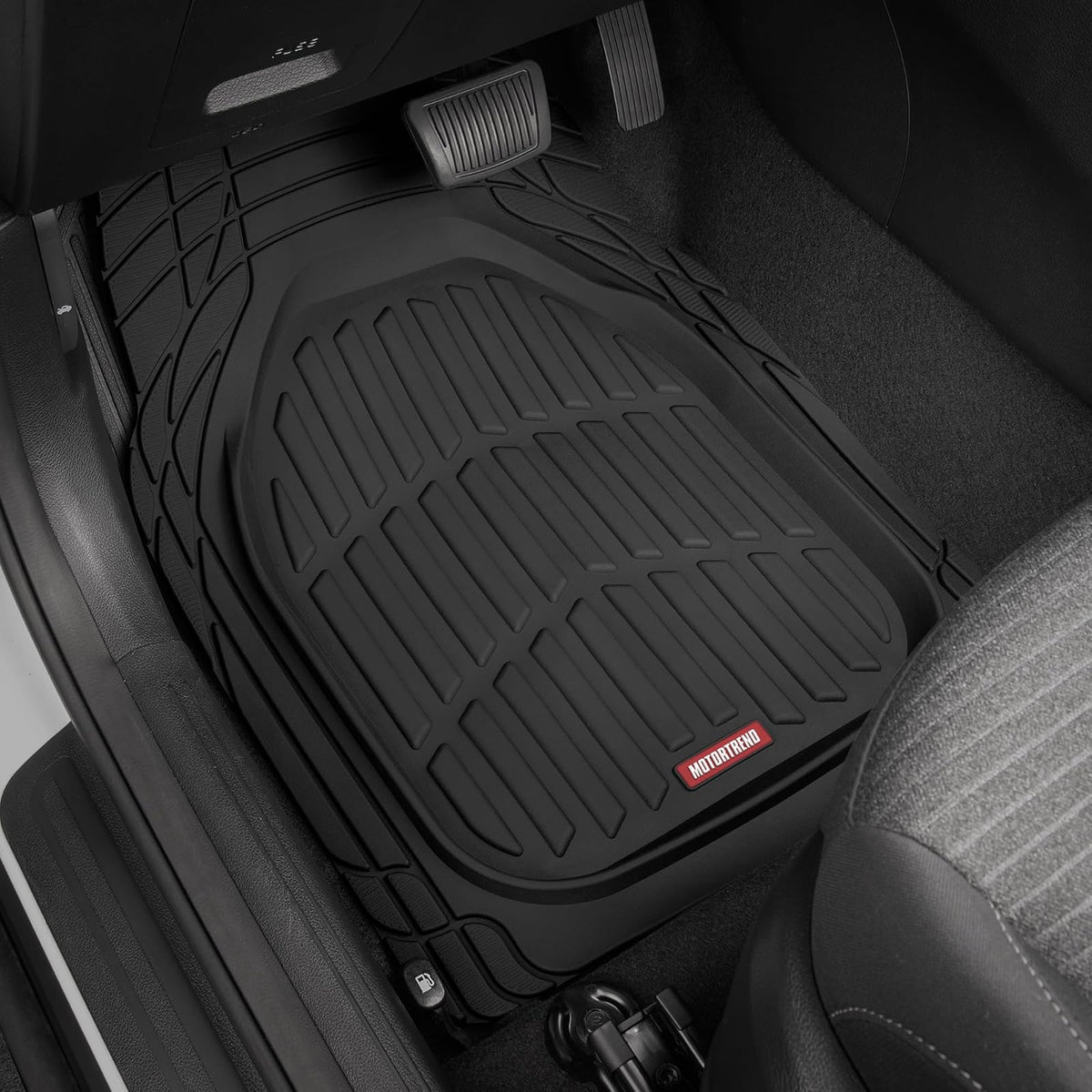Motor Trend FlexTough Alfombrillas Originales de Goma para Vehículos de 3 filas, Color Negro