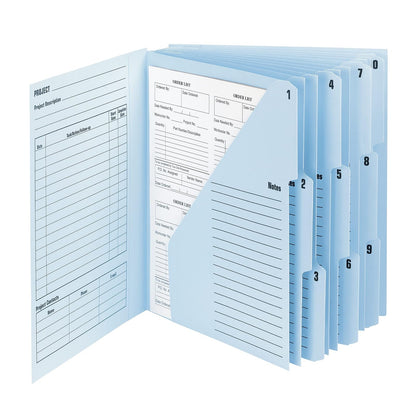 Smead Organizador de proyectos, 10 bolsillos, lados cerrados, plantillas preimpresas, pestañas reforzadas, tamaño carta, azul marino/azul lago (89200)