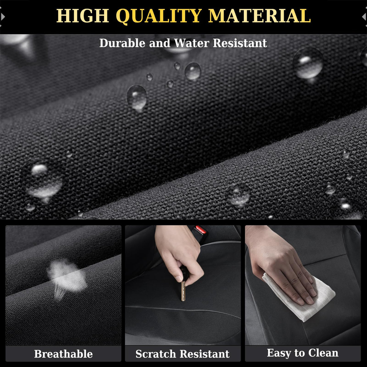 Coverado Fundas de asiento de automóvil para banco trasero, impermeable, para asiento trasero Oxford para protector de asiento de automóvil para niños y perros, compatible con Ford F150 y 2017-2025, Ford F250