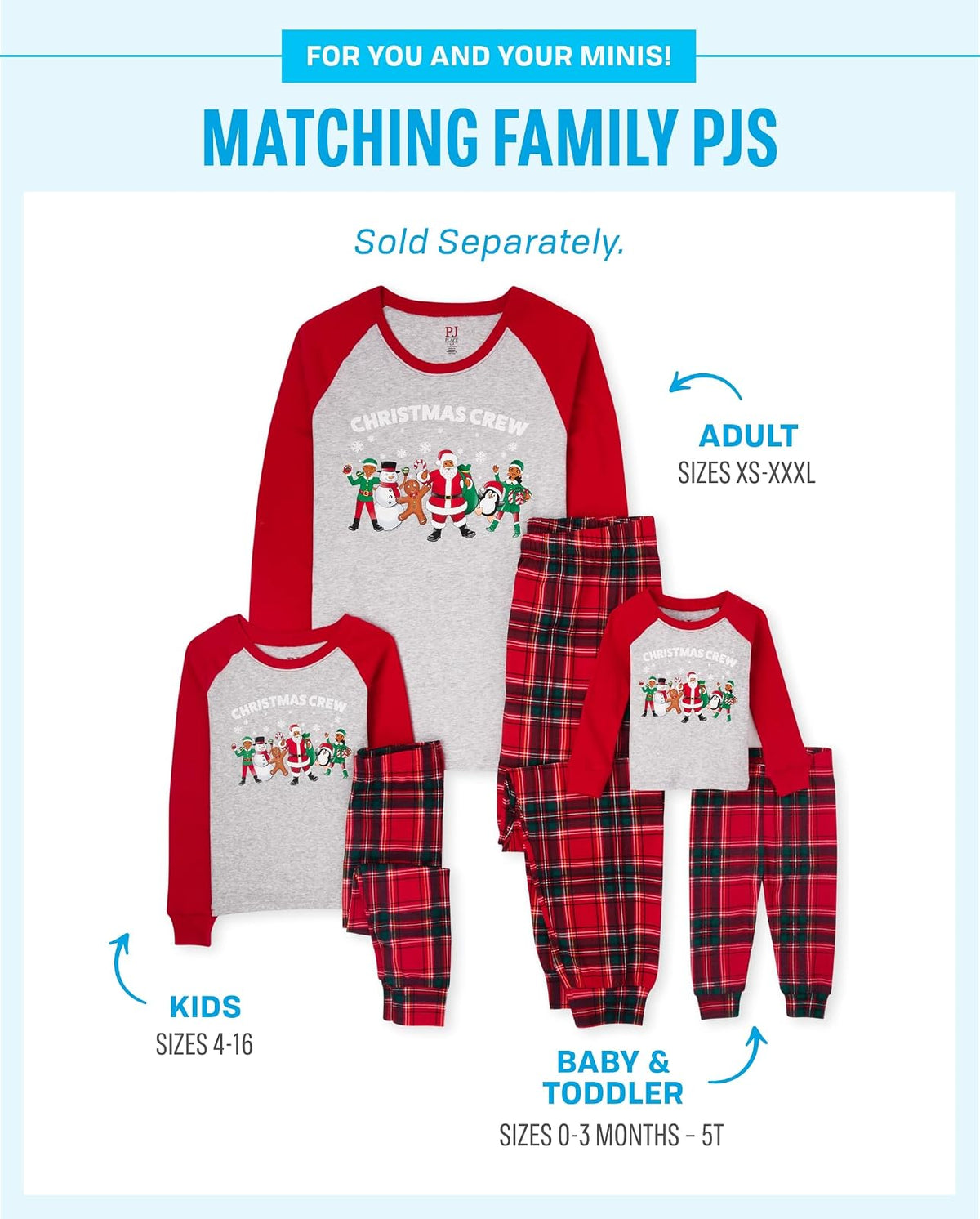 The Children's Place Conjunto de Pijama de Navidad Alegre a Juego, algodón Juego de pijamabebés niñas