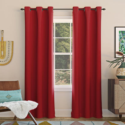 Sun Zero Easton - Cortina Opaca con Ojales, Panel Individual - Rojo - 101.6An x 274.3Al cm (1 Paneles)