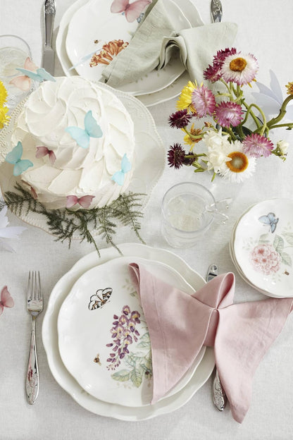 Lenox Cubiertos Butterfly Meadow 65 Piezas para 12 Comensales con Cubiertos para Servir, Acero Inoxidable 18/10