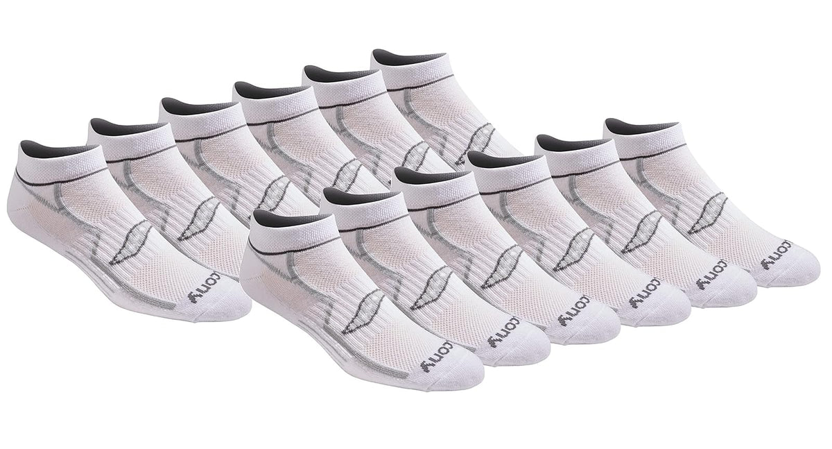 Saucony Calcetines Deportivos para Hombre - G - Blanco (12 pares).