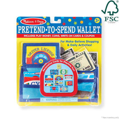 Melissa & Doug Billetera para Simular-Hacer-Gastos, Juguete de Simulación de Compras, más de 40 Piezas
