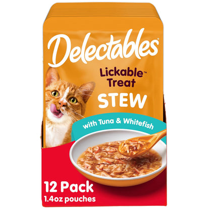 Delectables Stew Lickable Treat - Tuna & Whitefish - Pack of 12