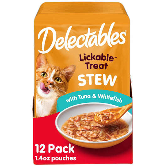 Delectables Stew Lickable Treat - Tuna & Whitefish - Pack of 12