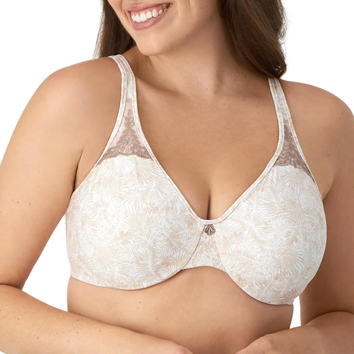 Bali Brasier Minimizador con Aros para Mujer - Estampado de hojas de abanico - 38DD
