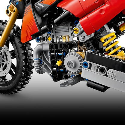 LEGO Technic Moto Ducati Desmo450 MX Factory – Juguete de Construcción para Mayores de 10 Años – Vehículo con Dirección y Suspensión – Idea de Regalo para Niños y Niñas – 42238