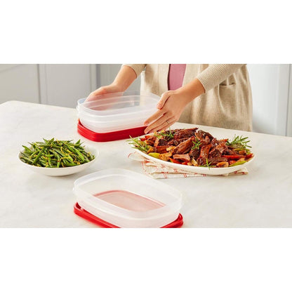 Rubbermaid EasyFindLid - Contenedores para preparación de comidas, 5.5 tazas, color rojo