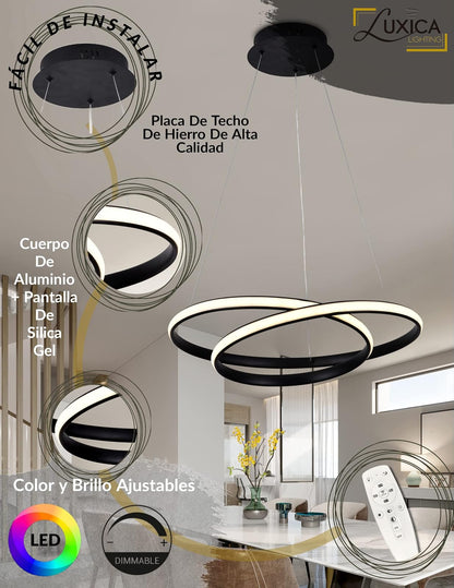 LÁMPARA TIPO CANDIL COLGANTE - LUXICA LIGHTING - Lampara Elegante y Moderna con Luz colgante LED - Lámparas innovadoras …