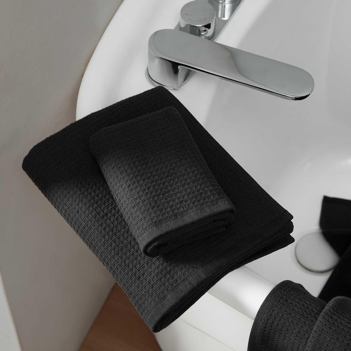 Calvin Klein - Juego de Toallas de baño, algodón Suave con Frente de gofre Texturizado y Espalda de Rizo, Ligero de 650 g/m², Juego de 6 Piezas Incluye Toallas de baño, Mano y Punta de los Dedos con