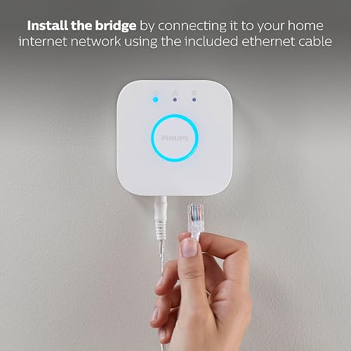 Philips Hue Bridge Puente para sistema de Iluminación Hue Controla con tu voz y conecta hasta 50 luminarios/accesorios inteligentes