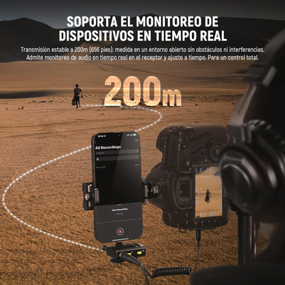 NEEWER CM28 Micrófono Solapa Inalámbrico Profesional Sistema con Estuche de Carga, Reducir Ruido de 1 Clic, Almacenamiento 4GB, Reproducción 9H, Micrófono Compatible con iPhone/Android/PC/Cámara