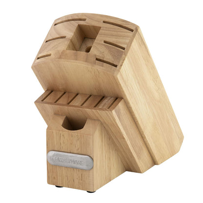 Farberware Juego de 15 cuchillos forjados de triple remache, juego de cuchillos de cocina de alto carbono con asas ergonómicas, juego de 15 piezas, juego de cuchillos afilados, blanco