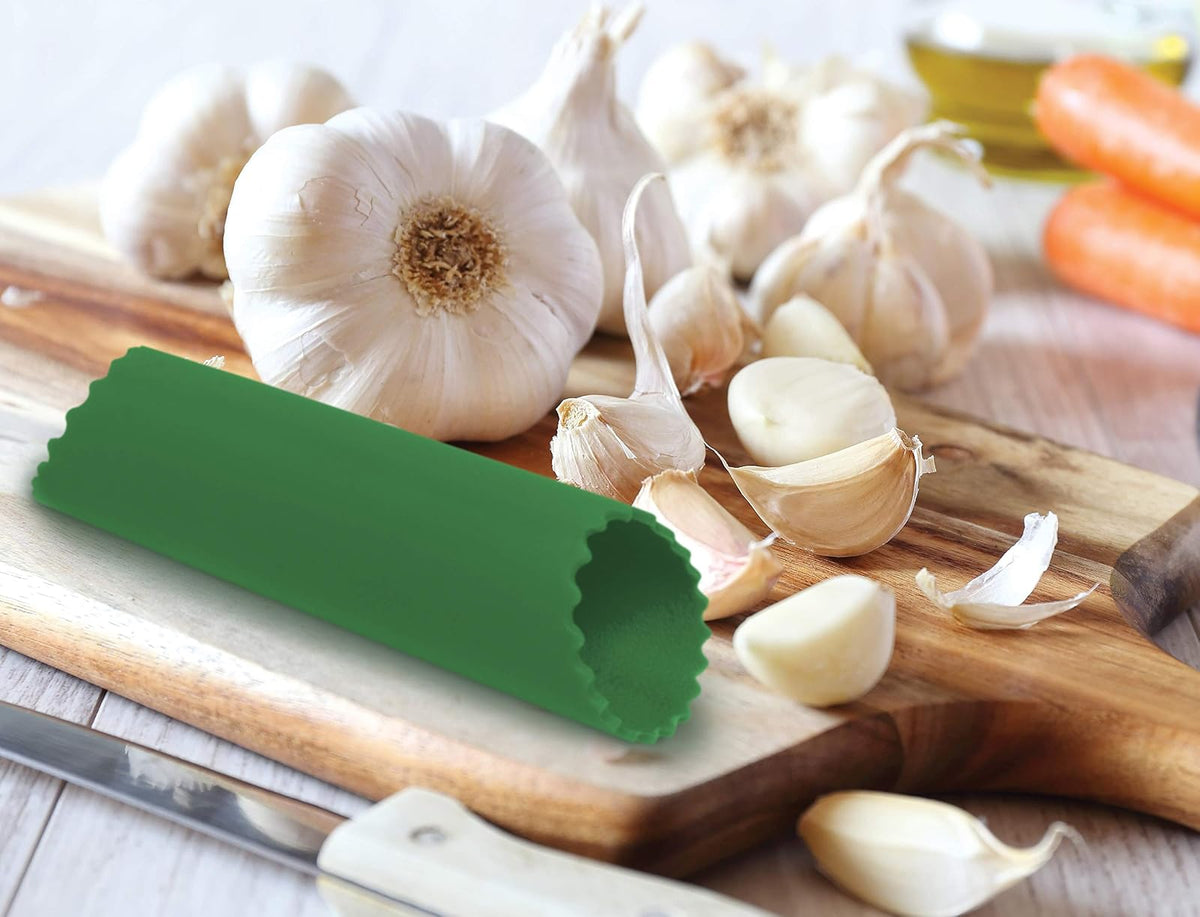 Fantes 43836 Fda Approved Silicone Garlic Peeler Tube, Green, The Italian Market Original Since 1906