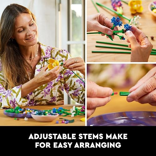 LEGO® Icons 10313 Ramo de Flores Silvestres, Bloques de Construcción para Adultos, Idea Regalo para Mujeres y Hombres, Decoración Hogar u Oficina (939 Piezas)
