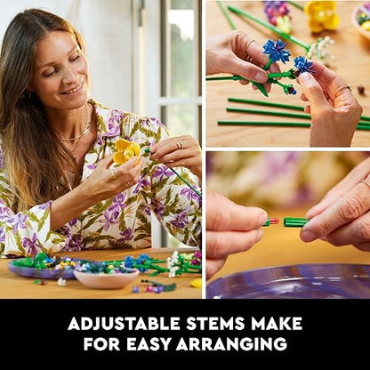 LEGO® Icons 10313 Ramo de Flores Silvestres, Bloques de Construcción para Adultos, Idea Regalo para Mujeres y Hombres, Decoración Hogar u Oficina (939 Piezas)