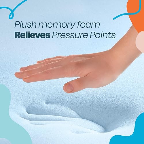Linenspa - Colchoneta de Memory Foam con Gel - Sobrecolchón Refrescante de 5 cm - Topper para Colchón - Sensación Suave y Acolchada - Alivia Puntos de Presión - Queen