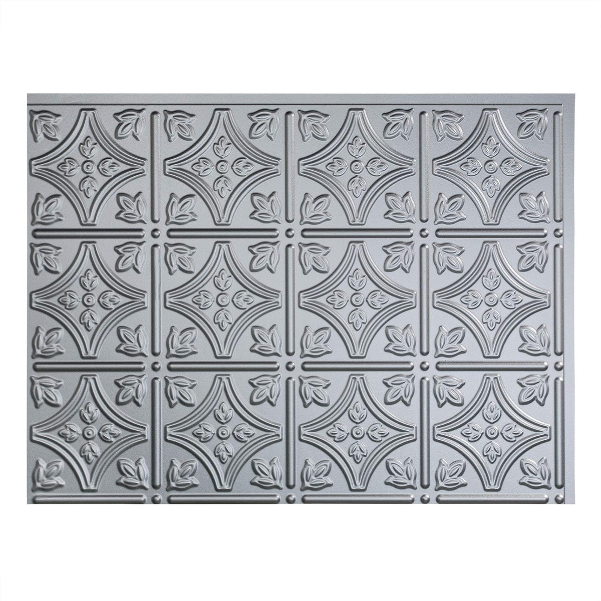 FASÄDE - Panel decorativo de vinilo con diseño tradicional, color plateado (un panel de 45,7 x 61 cm)