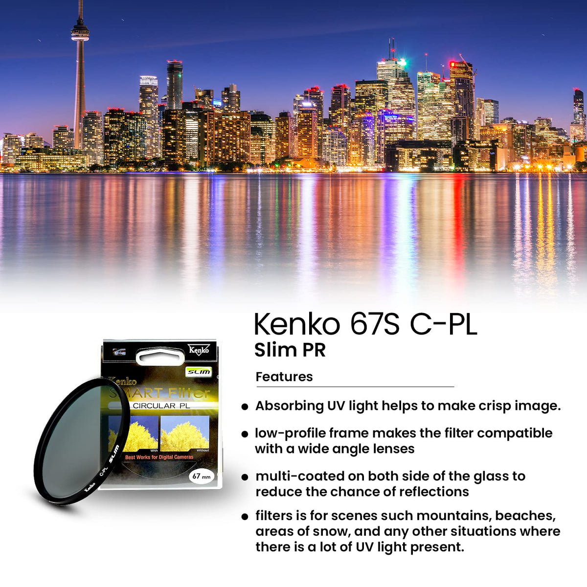 Kenko 67mm Smart C-PL Camera Lens Filters