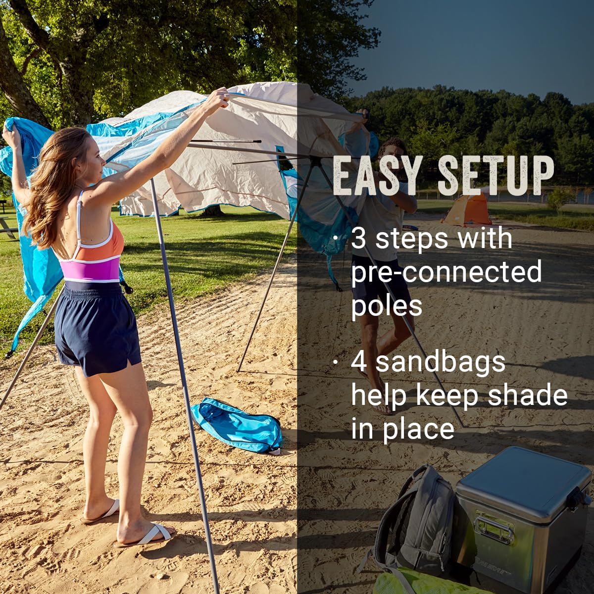 Coleman Toldo Go Shade 7.5x7.5 Pies | Mochila portátil, Ligero, Fácil instalación, Bolsa de Transporte, Ideal Playa Parque Campamento