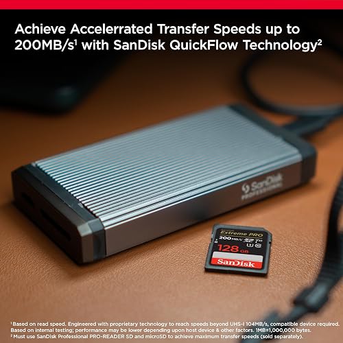 SanDisk Tarjeta de Memoria Extreme Pro SDXC UHS-I de 128 GB, C10, U3, V30, 4K UHD, Tarjeta SD - SDSDXXD-128G-GN4IN
