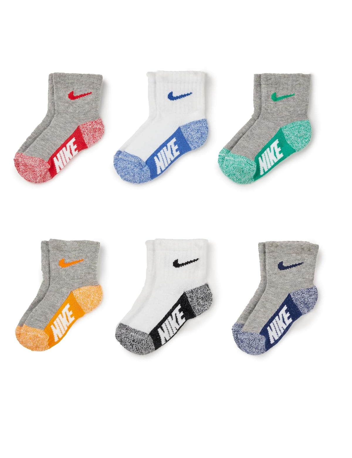 Nike Set de 6 Calcetines Performance para Bebé y Niño - 6-12 Meses - Gris con Multi