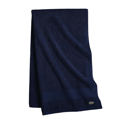Lacoste Heritage Supima Toalla de Algodón - Bath Towel 30x54 - Azul marino