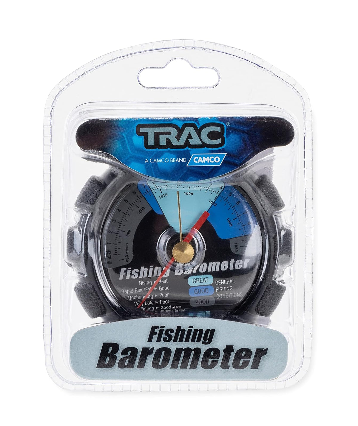 Camco TRAC Barómetro de Pesca al Aire última intervensión | Cuenta con un indicador de Cambio de presión Ajustable con Marcador de Referencia y Esfera codificada por Colores, se calibra fácilmente a