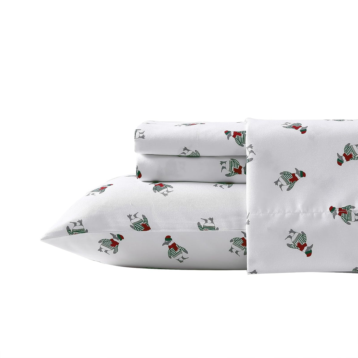 Nautica Juego de Sábanas Individuales de Franela Estampada - Doble - Lanzamiento de pingüinos