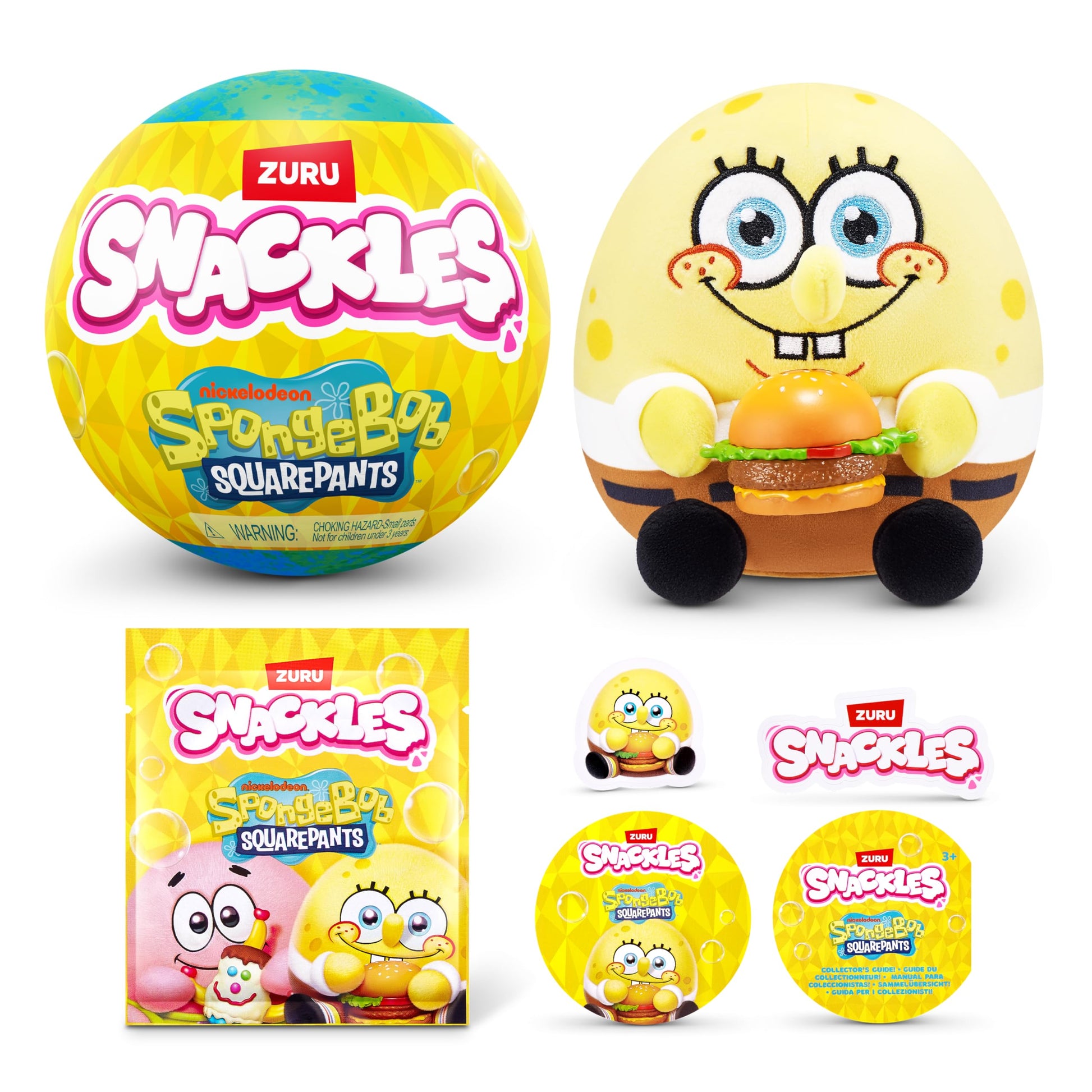 Zuru Snackles, Spongebob, Series 1, 5" Plush, Capsule
