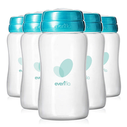 Evenflo Advanced - Botellas de colección de leche materna, 5 onzas, paquete de 6