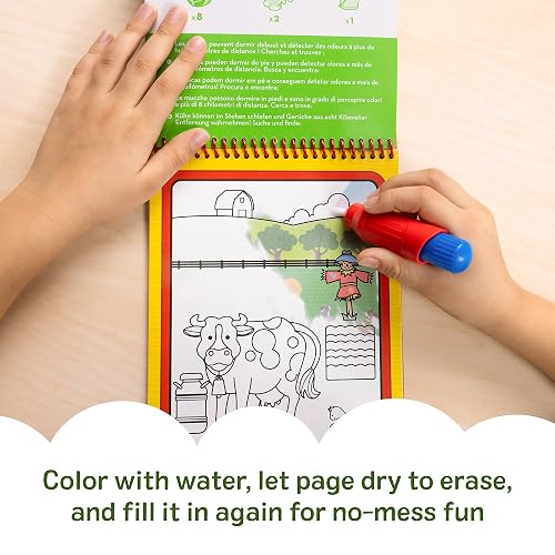 Melissa & Doug On the Go Water Wow! En la granja (Bloc reutilizable de actividades revela con agua, pluma gruesa de agua)