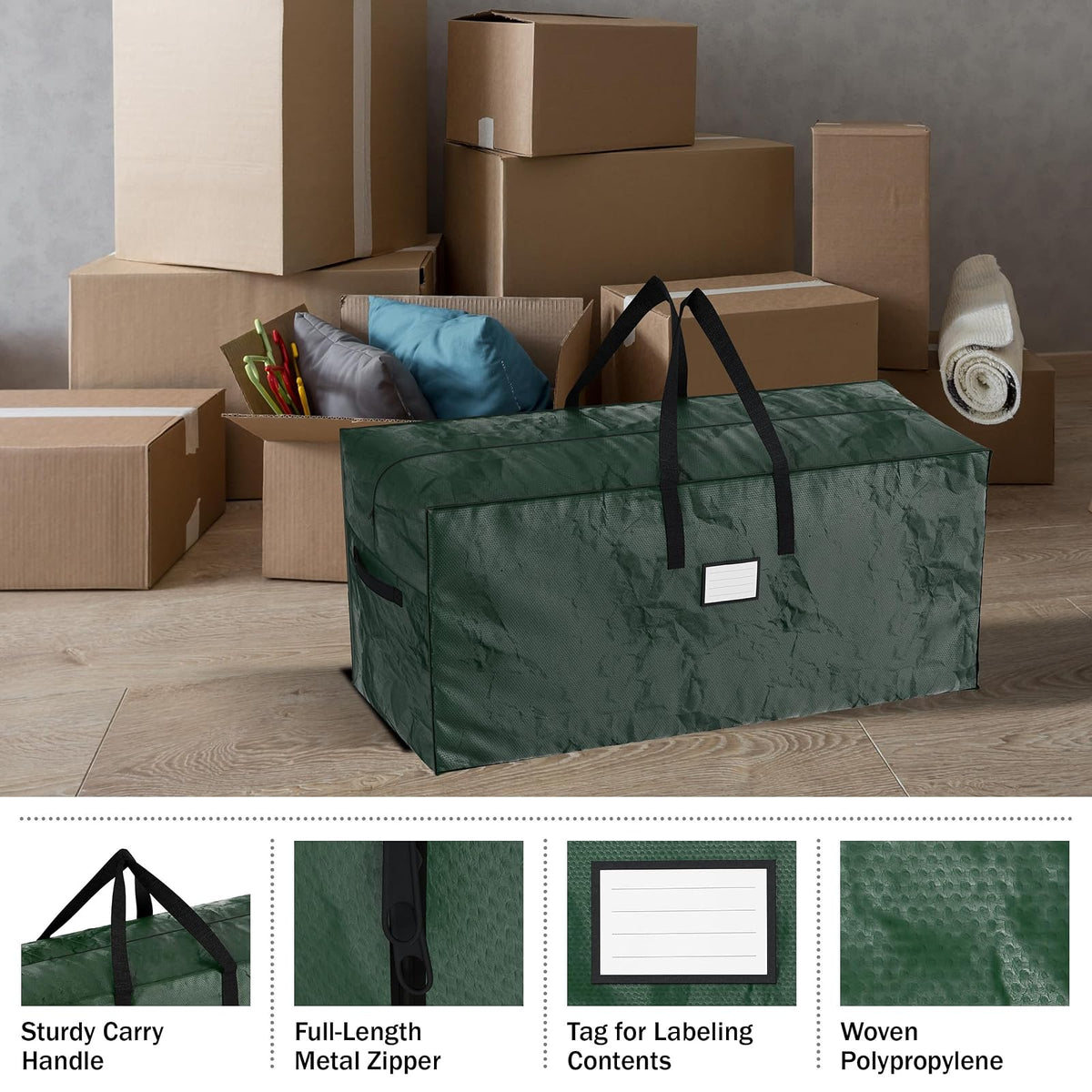 5074 Elf STOR - Bolsa para árbol de Navidad (para Dos árboles de 2.74 m o uno más Grande), Color Verde