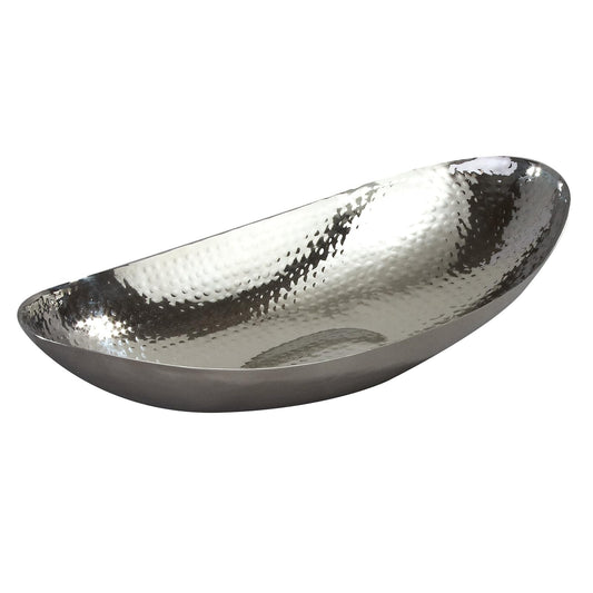 Elegance Hammered - Frutero ovalado de acero inoxidable de 14-1/2 x 8 pulgadas