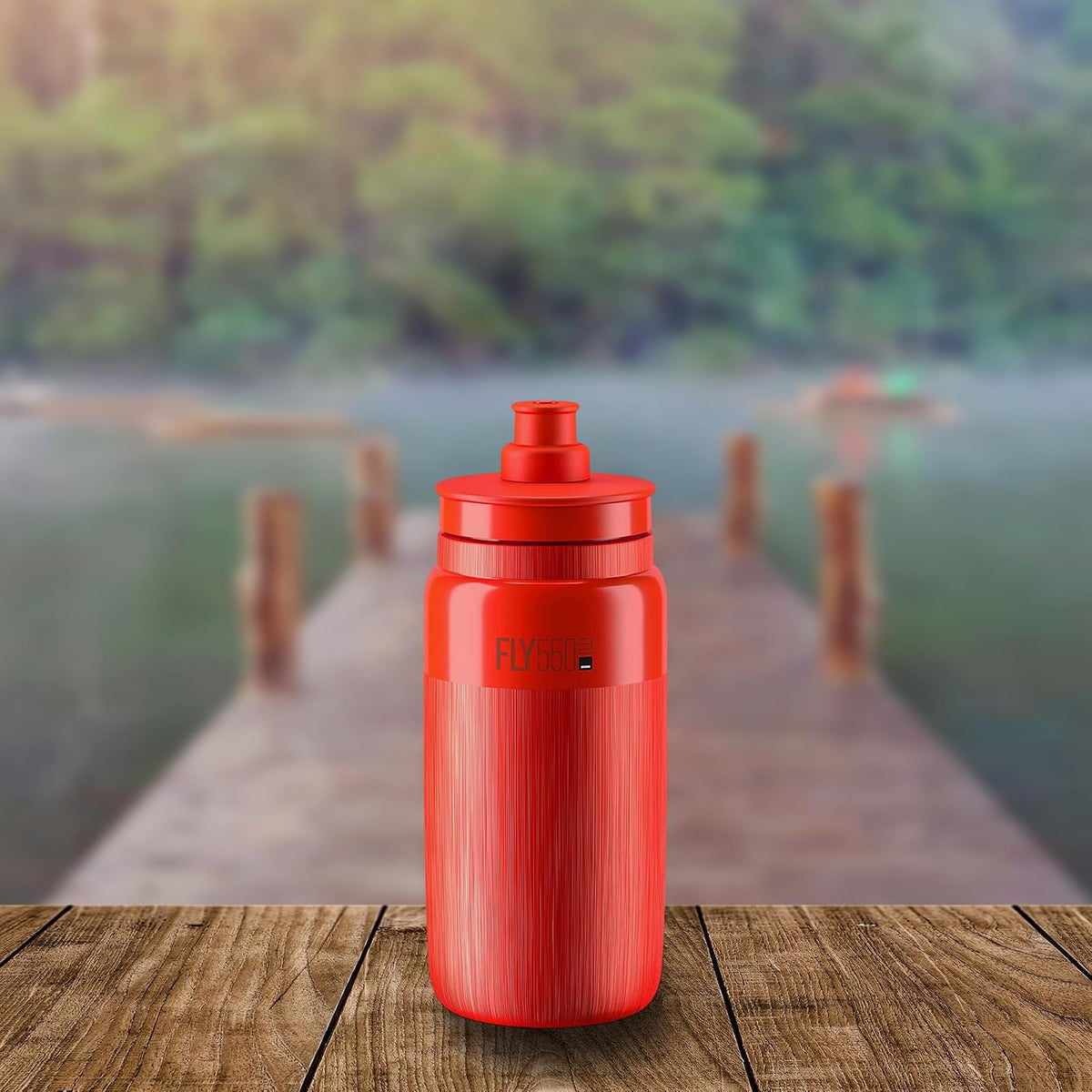 Elite Fly Tex - Botella de agua para ciclismo, 550 ml, color rojo, ultraligera, sin BPA, fácil de apretar para carretera, MTB y grava